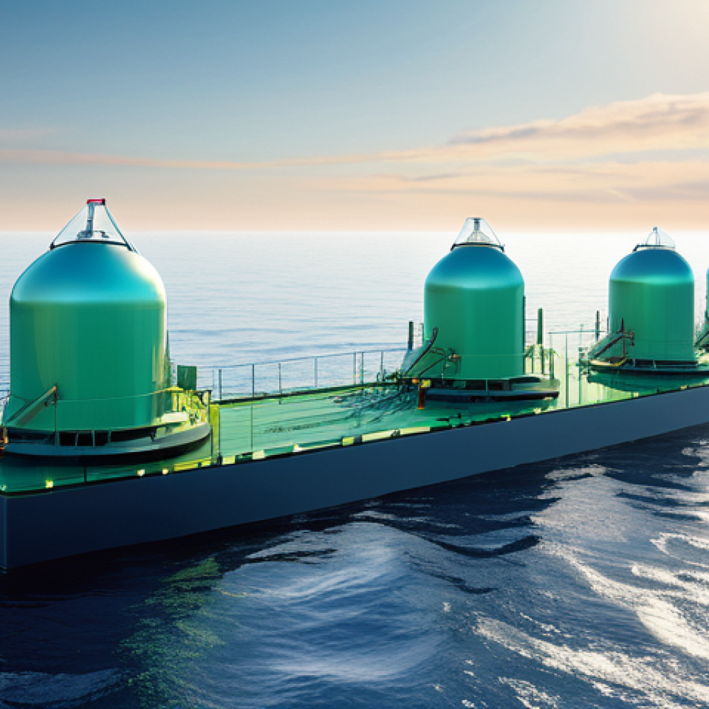 해양 재생에너지의 소비자 수용성 연구 - **Prompt:** A breathtaking panoramic view of a vast, tranquil ocean under a clear, bright sky, trans...