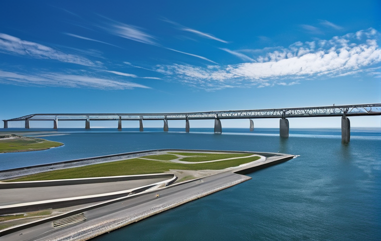 해양 재생에너지의 소비자 수용성 연구 - **Prompt:** A breathtaking panoramic view of a vast, tranquil ocean under a clear, bright sky, trans...