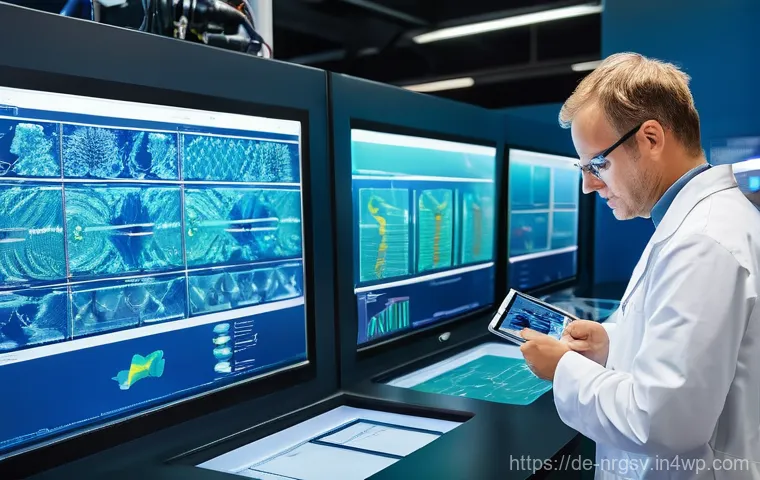 해양 재생에너지의 기후 변화 적응 전략 - **Prompt:** A dramatic and powerful image showcasing a modern offshore wind farm in the North Sea, f...