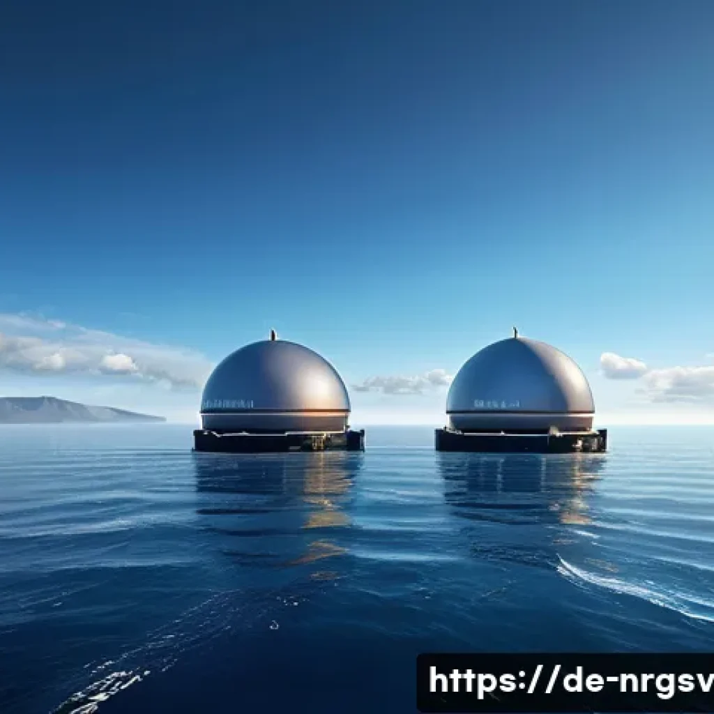해양 재생에너지의 연구개발 동향 - **Prompt for "Innovative Wave Energy Converters"**:
    "A wide-angle, cinematic shot of advanced, s...